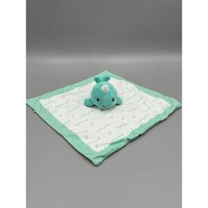 Pearhead Narwhal Lovey Baby Security Blanket Teal Whale No Tag